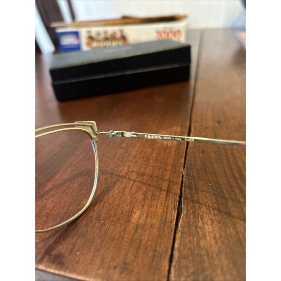 New Authentic Prada VPR 62U EYEGLASSES C. YEE-101 Shiny Gold with Black 53-17mm - Picture 8 of 12